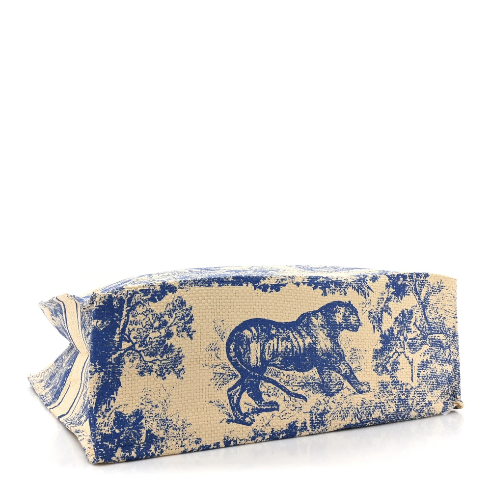 Lushentic Grade Bag: Large Dioriviera Blue Straw Tote - Image 4