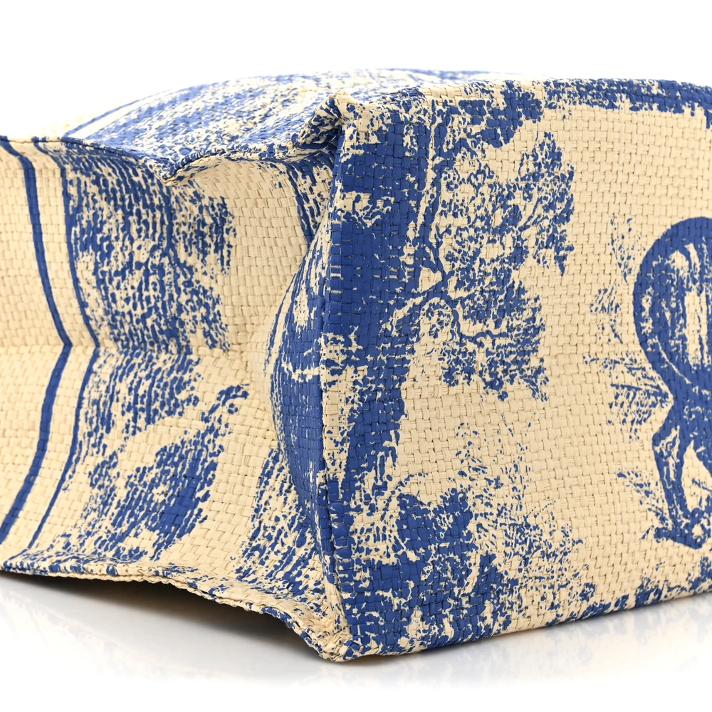 Lushentic Grade Bag: Large Dioriviera Blue Straw Tote - Image 2