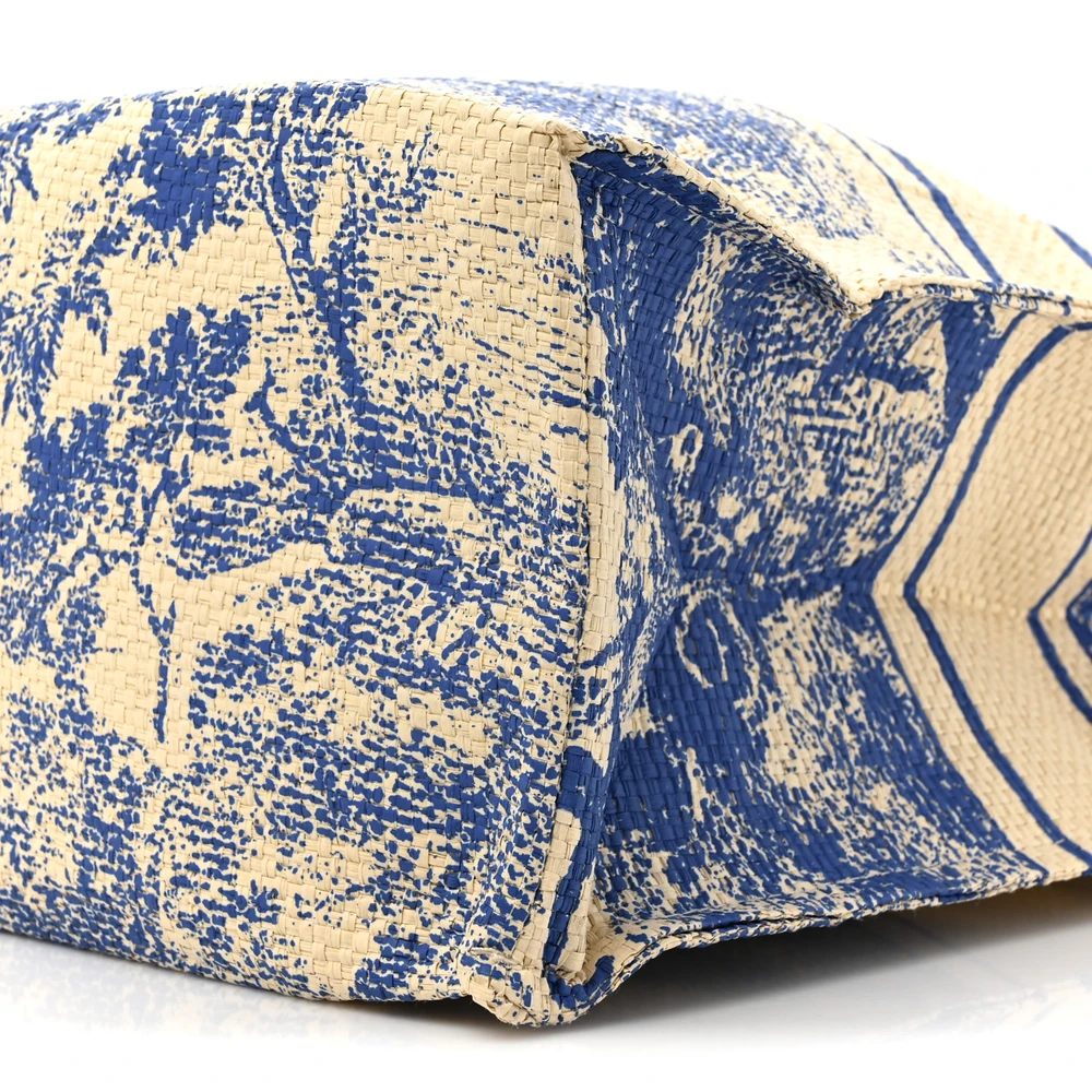 Lushentic Grade Bag: Large Dioriviera Blue Straw Tote - Image 3