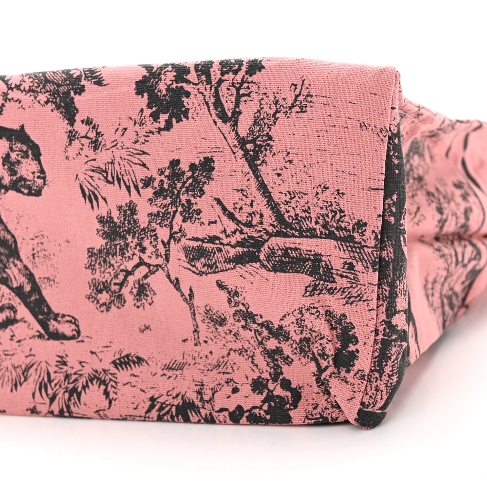 Lushentic Grade Bag Large Dioriviera Tote Pink Grey Canvas - Image 4