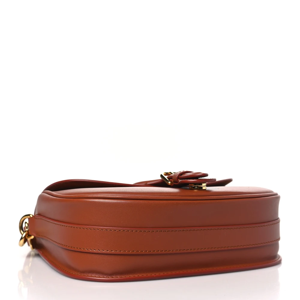 Lushentic Grade Medium Bobby Flap Bag – Dark Tan Box Calfskin Leather - Premium Alternative