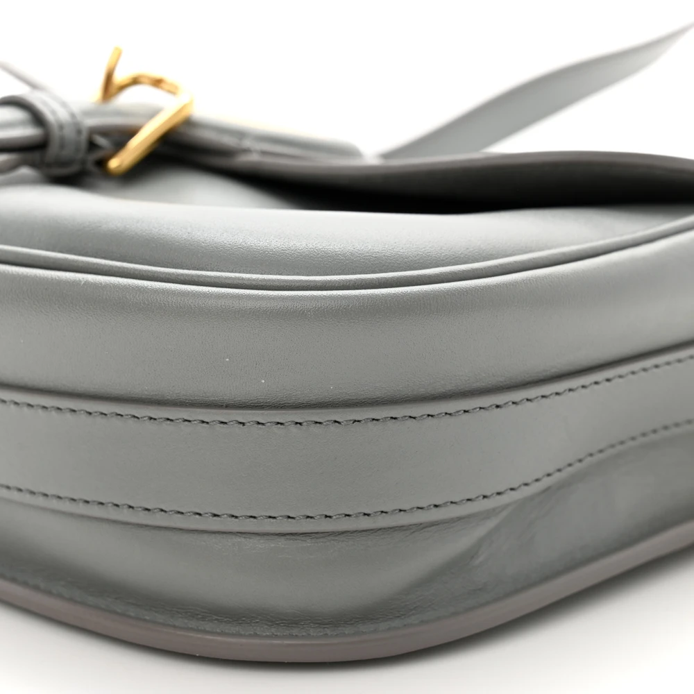 Lushentic Grade Replica Bags – Medium Bobby Flap in Grey Leather - Premium Alternative