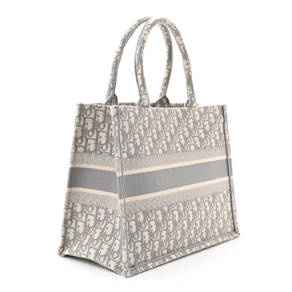 Lushentic Grade Replica Medium Book Tote Grey Oblique Embroidered Canvas - Premium Alternative