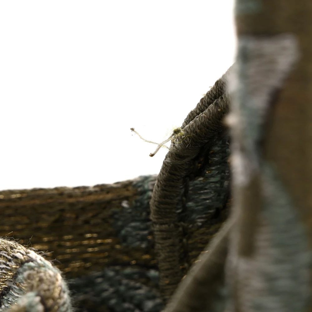 Lushentic Designer Brocart Book Tote in Metallic Green Embroidered Canvas - Image 9