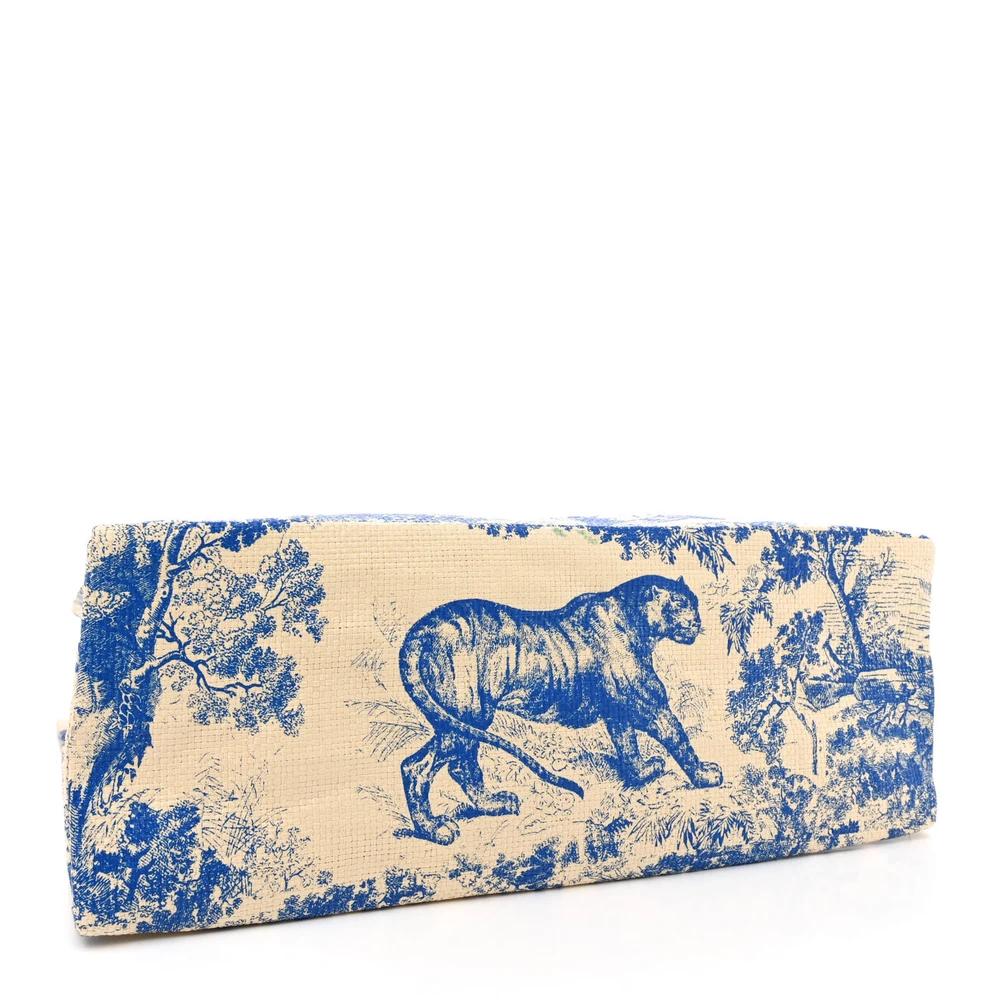 Lushentic Designer Bags – Medium Dioriviera Tote Blue Straw - Premium Alternative