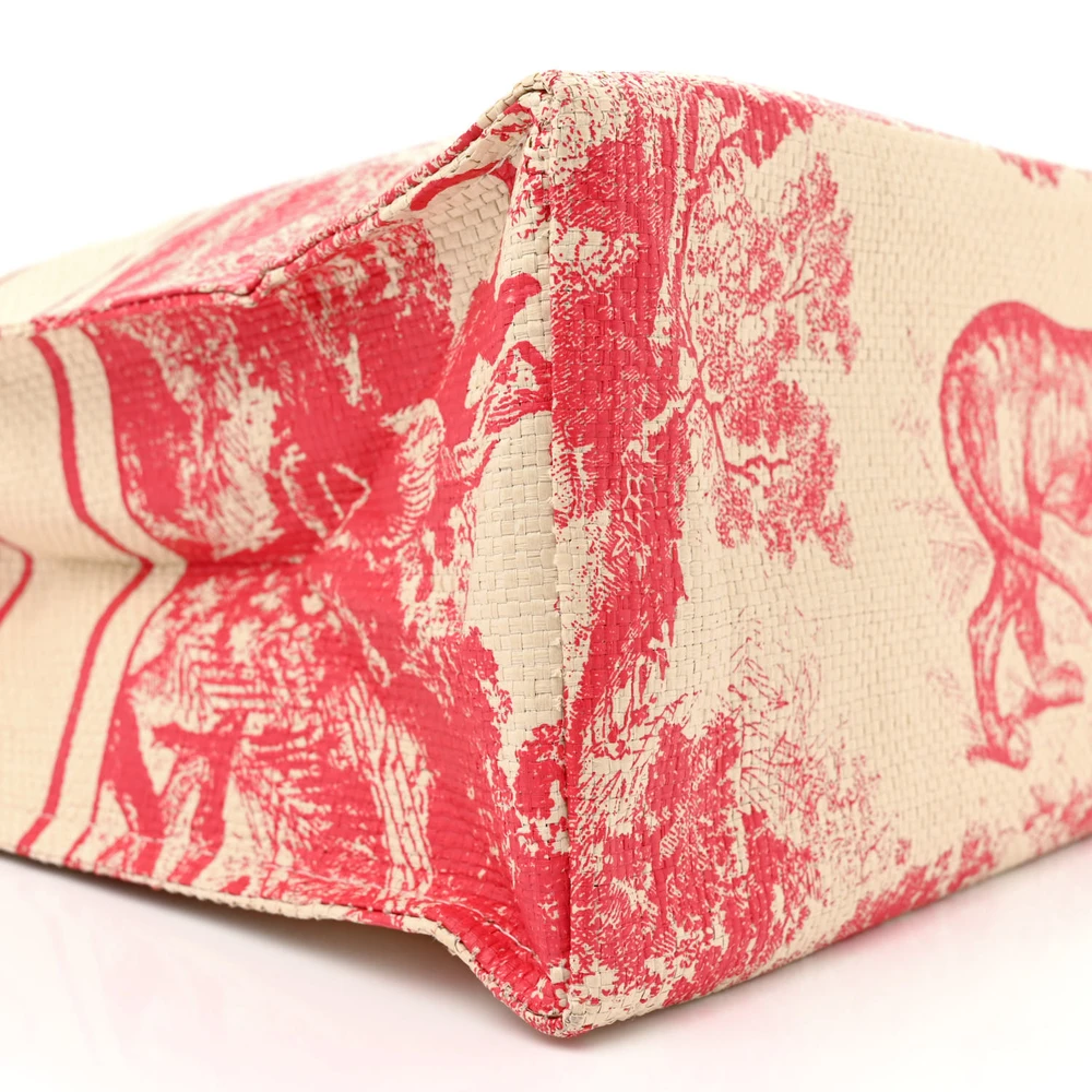 Lushentic Class Medium Dioriviera Tote – Pink Straw - Designer Inspired Luxury Bag