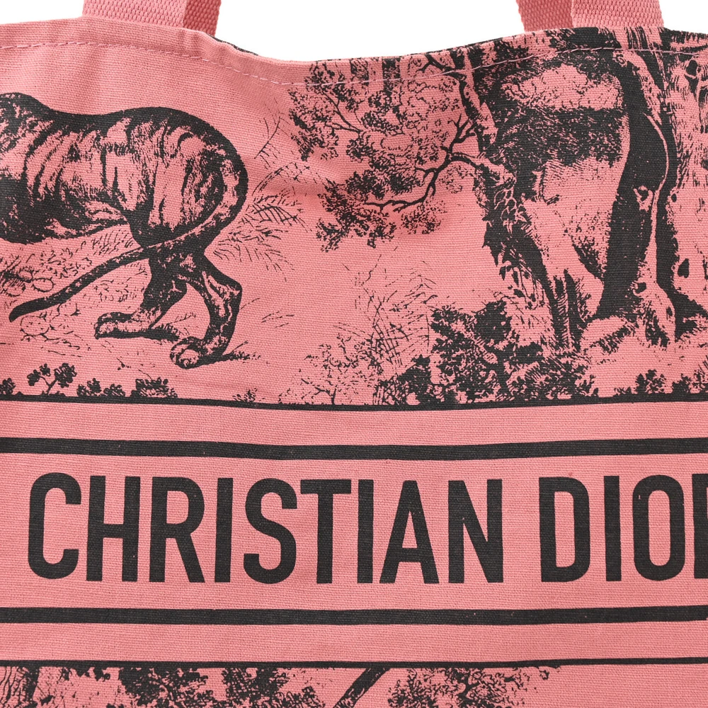 Lushentic Grade Designer Bags – Medium Dioriviera Tote Pink Grey Canvas - Designer Inspired Luxury Bag