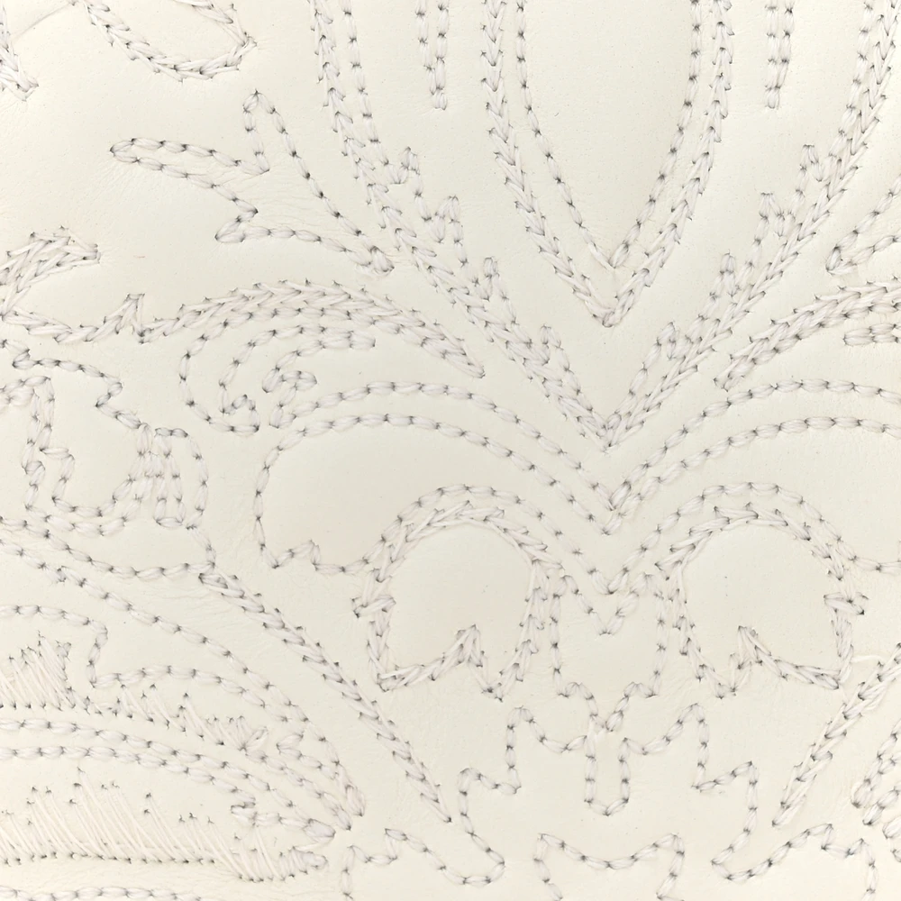 Lushentic Class Medium Lady D Joy White Ornamental Embroidered Calfskin Leather Gold Hardware - Image 11