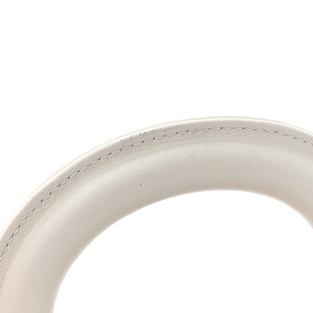 Lushentic Class Medium Lady D Joy White Ornamental Embroidered Calfskin Leather Gold Hardware - Image 13