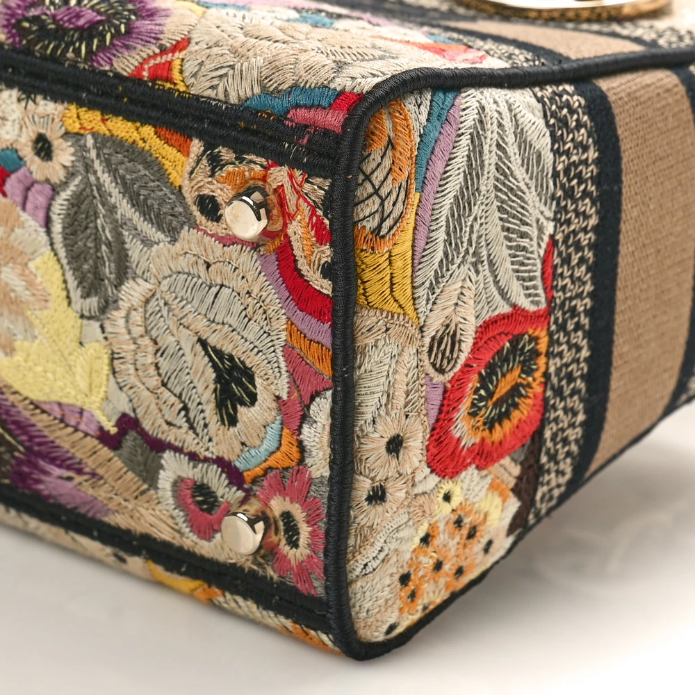 Lushentic Handbags Medium Lady D-Lite Beige & Black Floral Canvas - Image 5