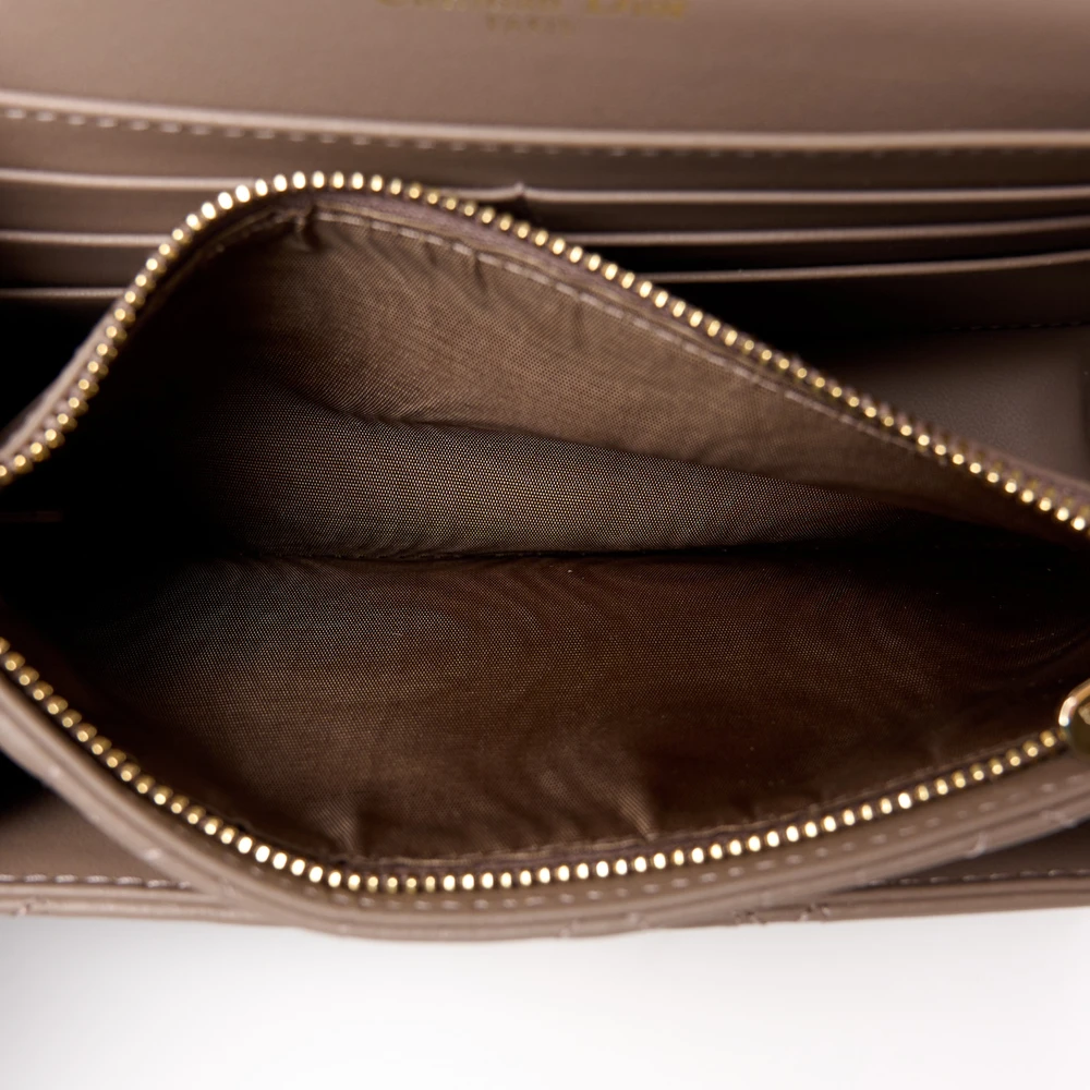 Lushentic Replica Medium Lady Dior Chain Pouch Warm Taupe - Designer Inspired Luxury Bag