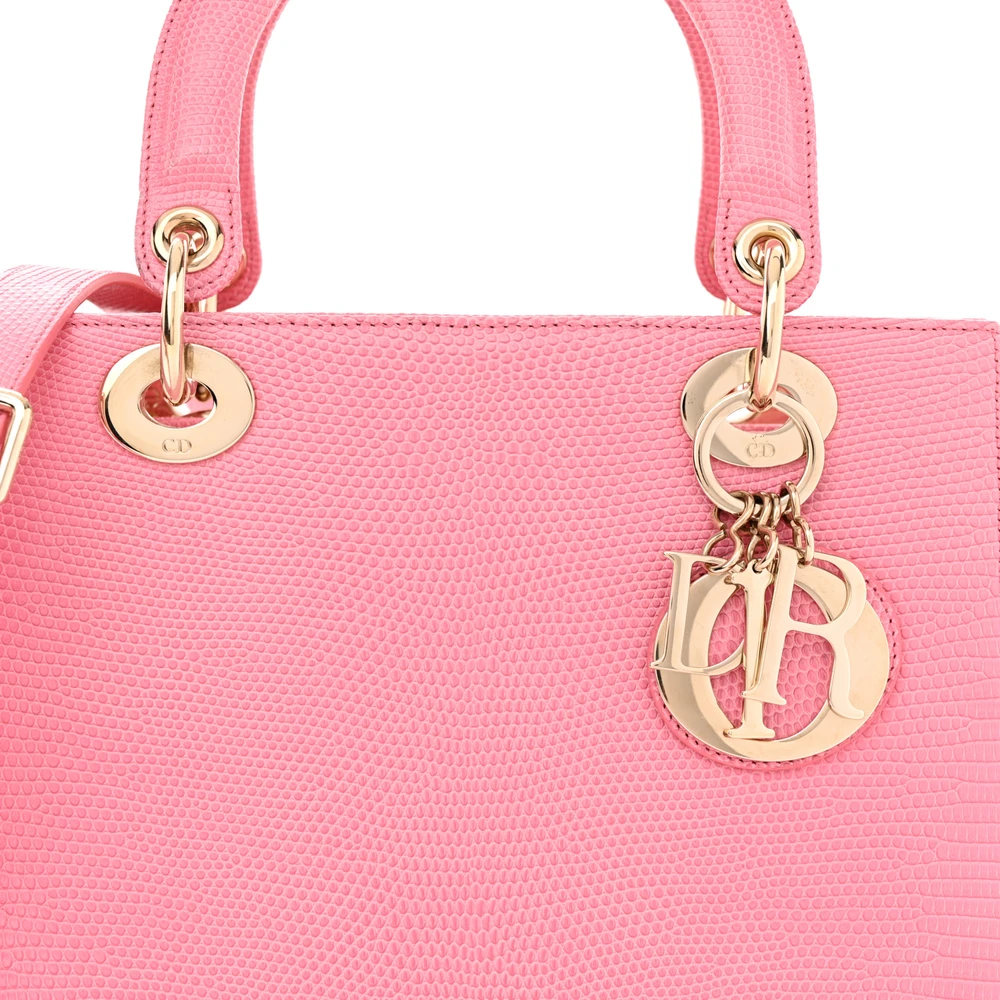 Lushentic Class Lady Dior in Pink Lizard Leather with Gold Hardware - Image 6