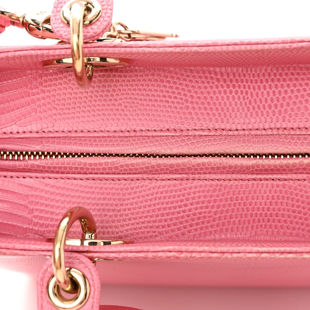Lushentic Class Lady Dior in Pink Lizard Leather with Gold Hardware - Image 7