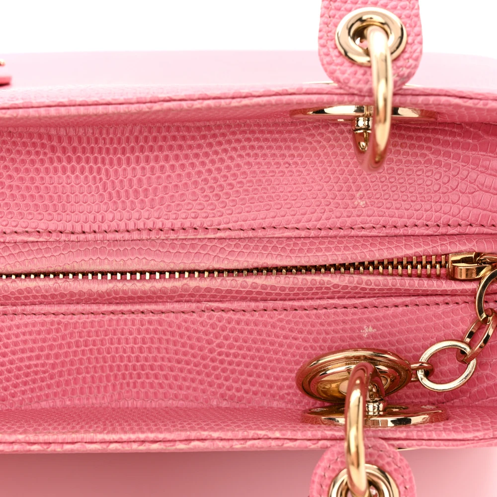Lushentic Class Lady Dior in Pink Lizard Leather with Gold Hardware - Image 8