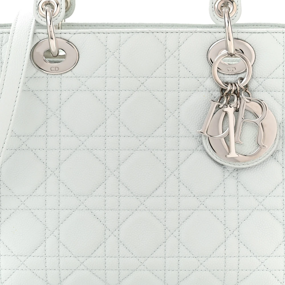 Lushentic Bag Medium Lady Dior White Grained Cannage Leather - Image 8