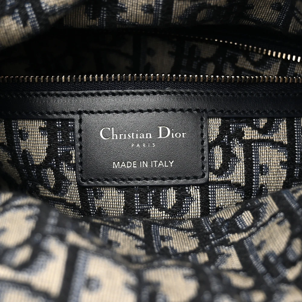 Lushentic Grade Handbags - Medium Lady Dior Wicker Blue Canvas - Image 2