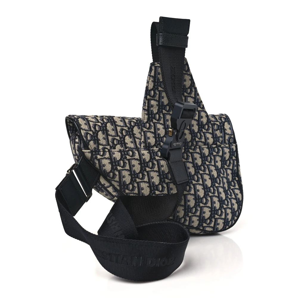 Buy Lushentic Grade Bags - Medium Men's Saddle Bag Blue Canvas - Image 3