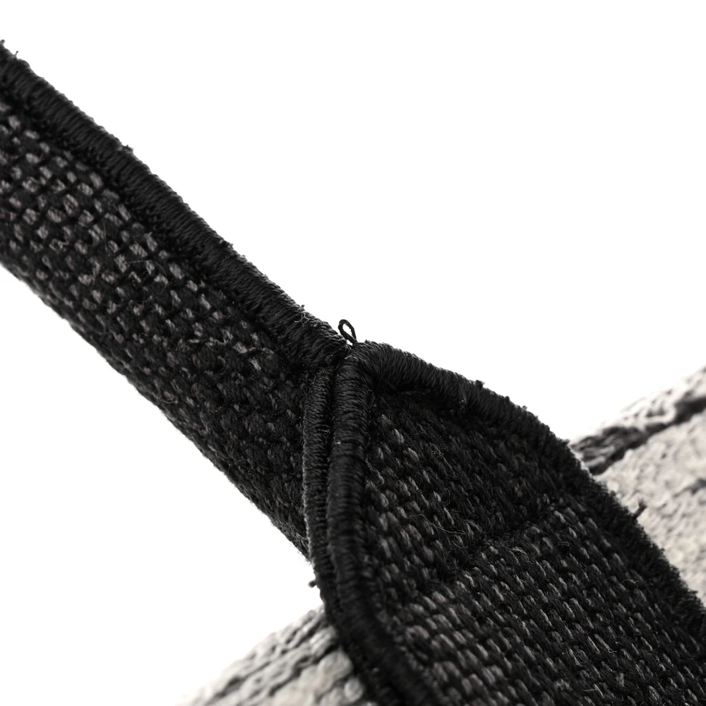 Lushentic Replicas: New York Book Tote in Black & White Canvas - Image 9