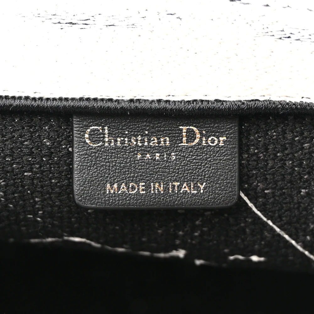 Lushentic Replicas: New York Book Tote in Black & White Canvas - Image 2