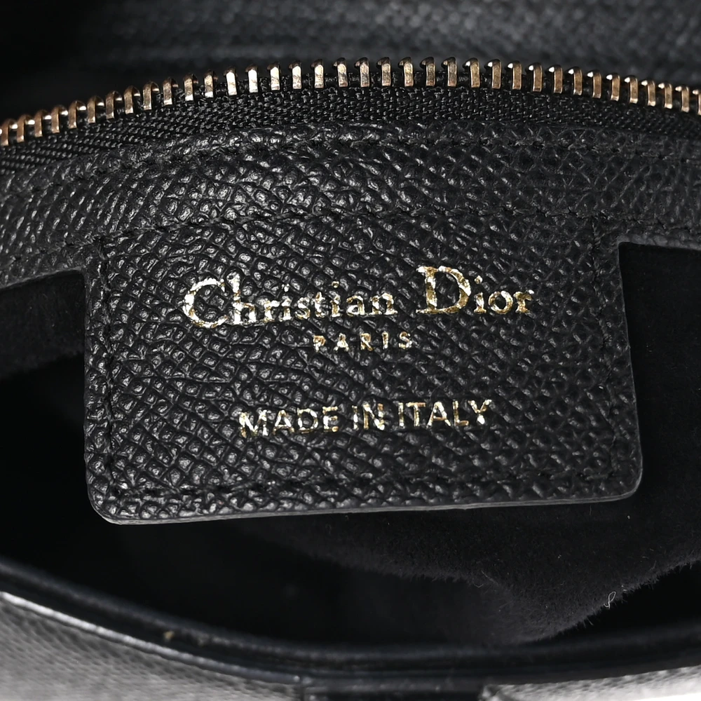Lushentic Dior Medium Saddle Bag Black Grained Calfskin Leather Gold Hardware - Image 2