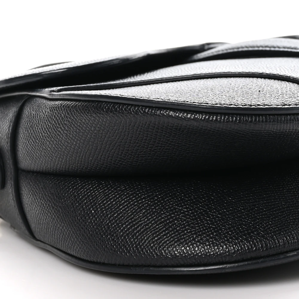 Lushentic Dior Medium Saddle Bag Black Grained Calfskin Leather Gold Hardware - Image 4