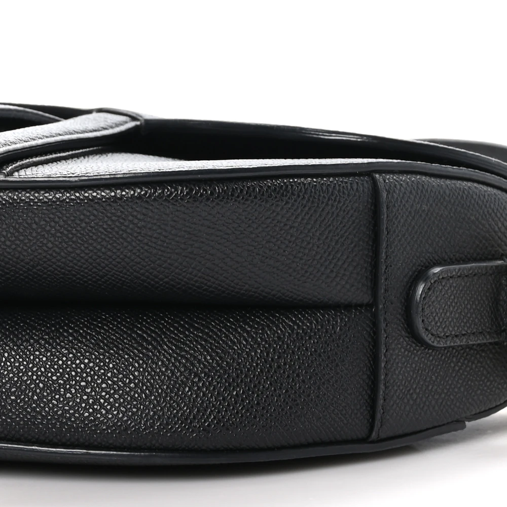 Lushentic Dior Medium Saddle Bag Black Grained Calfskin Leather Gold Hardware - Image 5