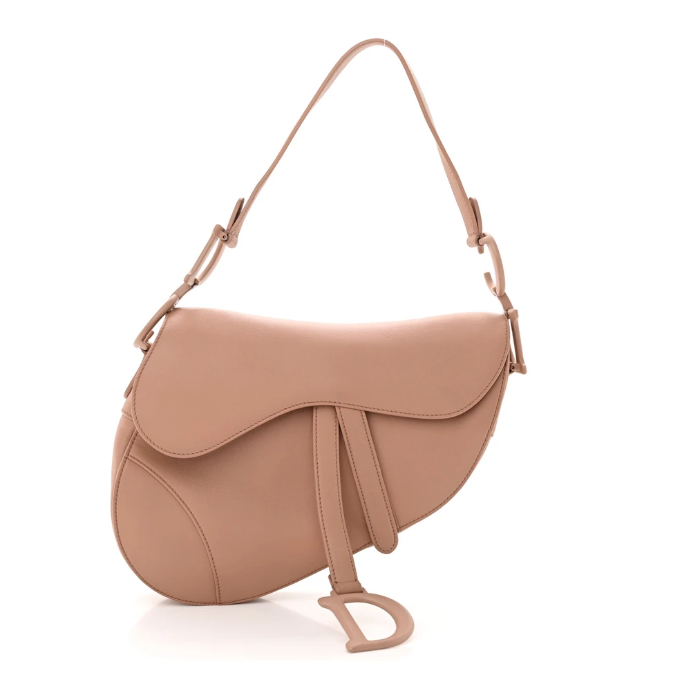 Lushentic Dior Medium Saddle Bag Blush Ultra Matte Calfskin Leather Matte Beige Hardware Front