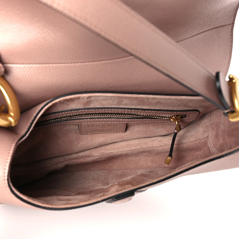 Lushentic Bags Medium Saddle Bag – Fard Calfskin & Gold Hardware - Designer Inspired Luxury Bag