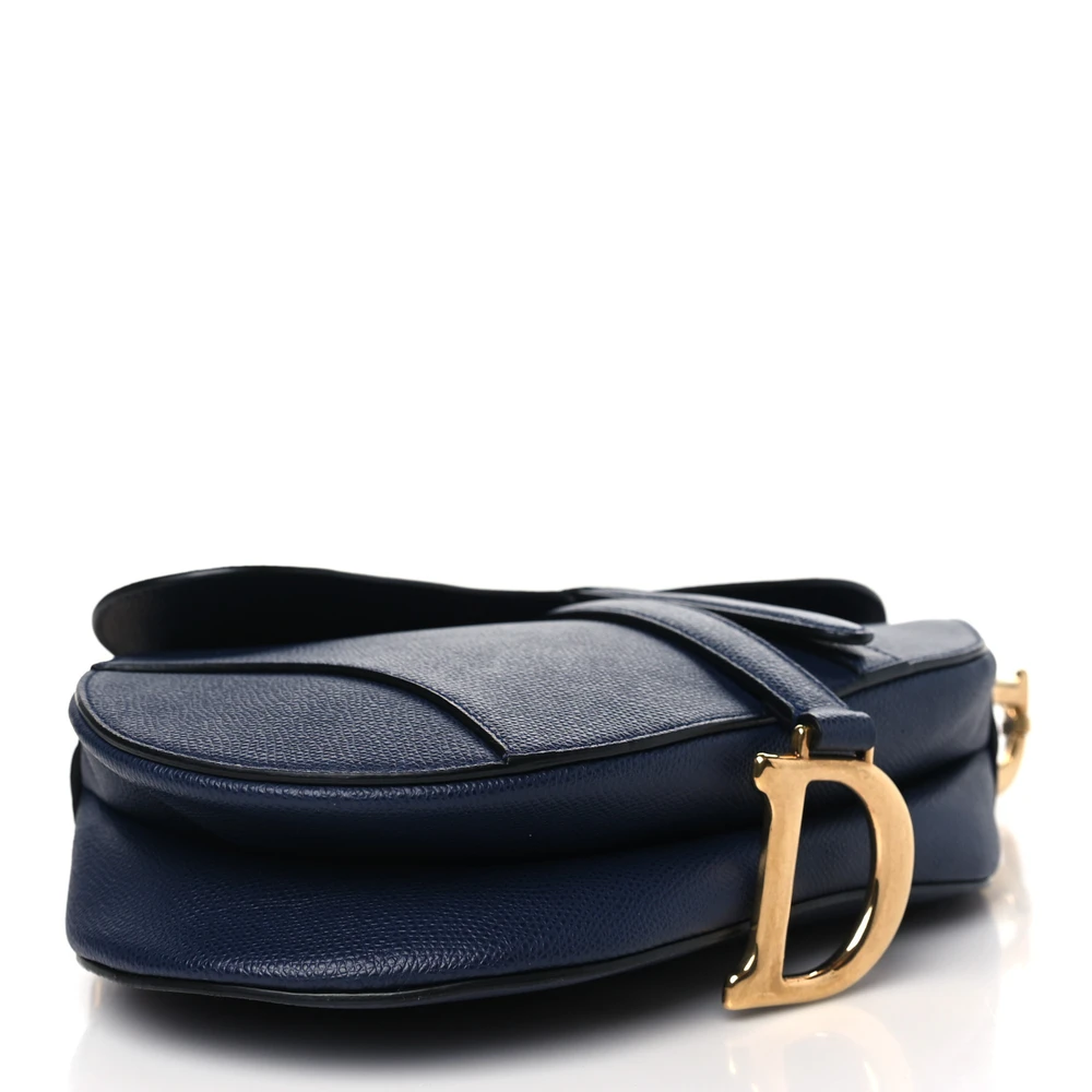 Lushentic Handbags: Medium Saddle Bag in Indigo Blue Leather - Image 5