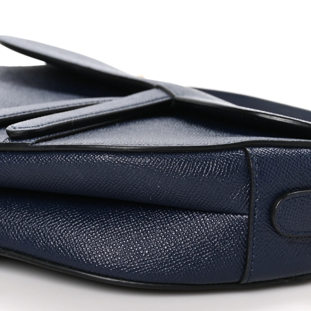 Buy Lushentic Medium Saddle Bag - Navy Blue Calfskin Leather - Image 5