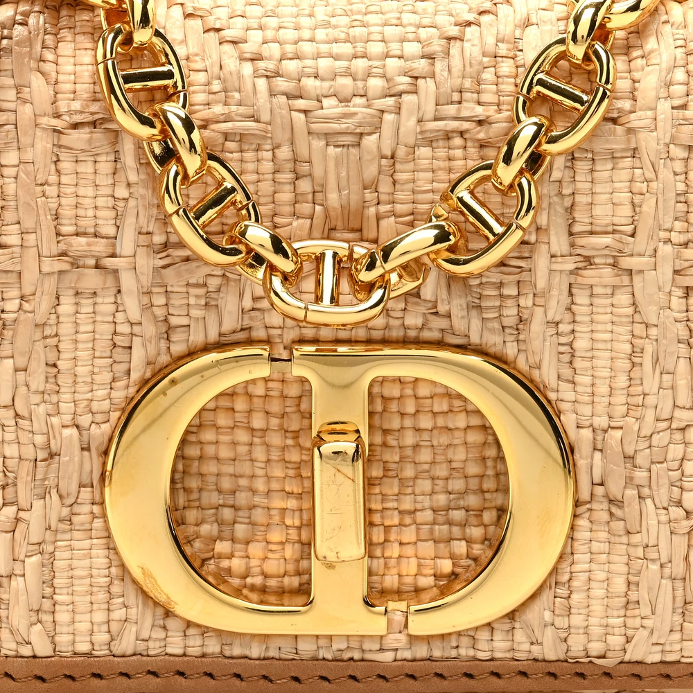 Lushentic Grade Handbags: Micro Caro Bag in Natural Raffia & Gold - Image 8