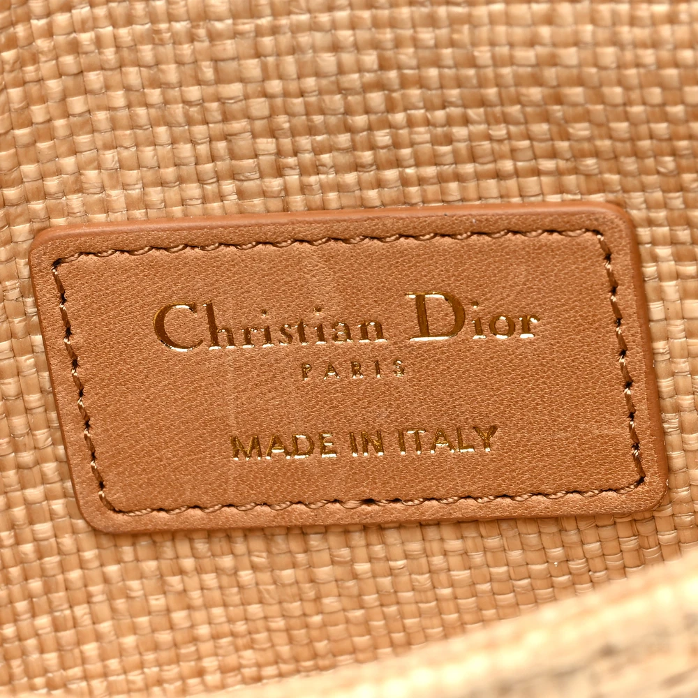 Lushentic Grade Handbags: Micro Caro Bag in Natural Raffia & Gold - Image 2