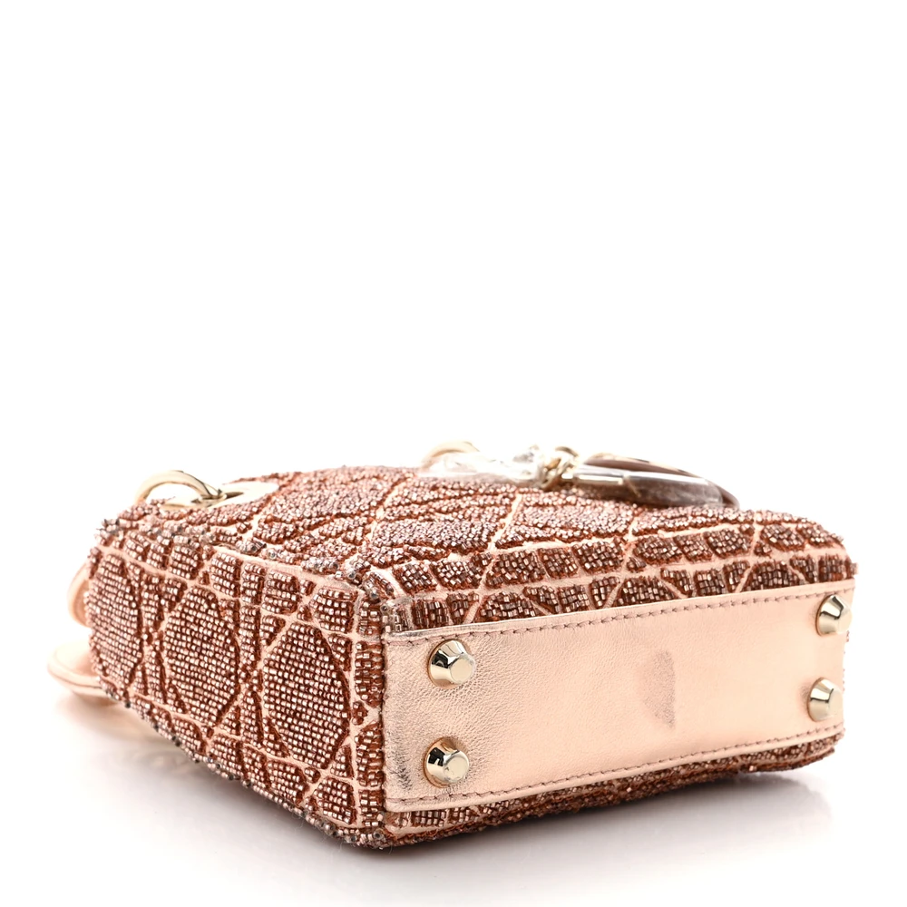 Lushentic Grade Handbags: Micro Lady Dior in Rose Gold - Image 6