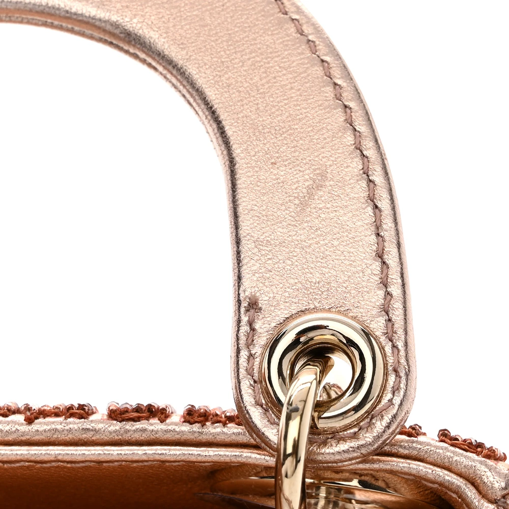 Lushentic Grade Handbags: Micro Lady Dior in Rose Gold - Image 9