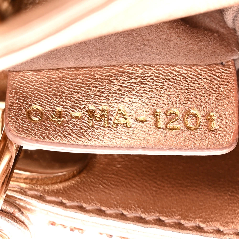 Lushentic Grade Handbags: Micro Lady Dior in Rose Gold - Image 10