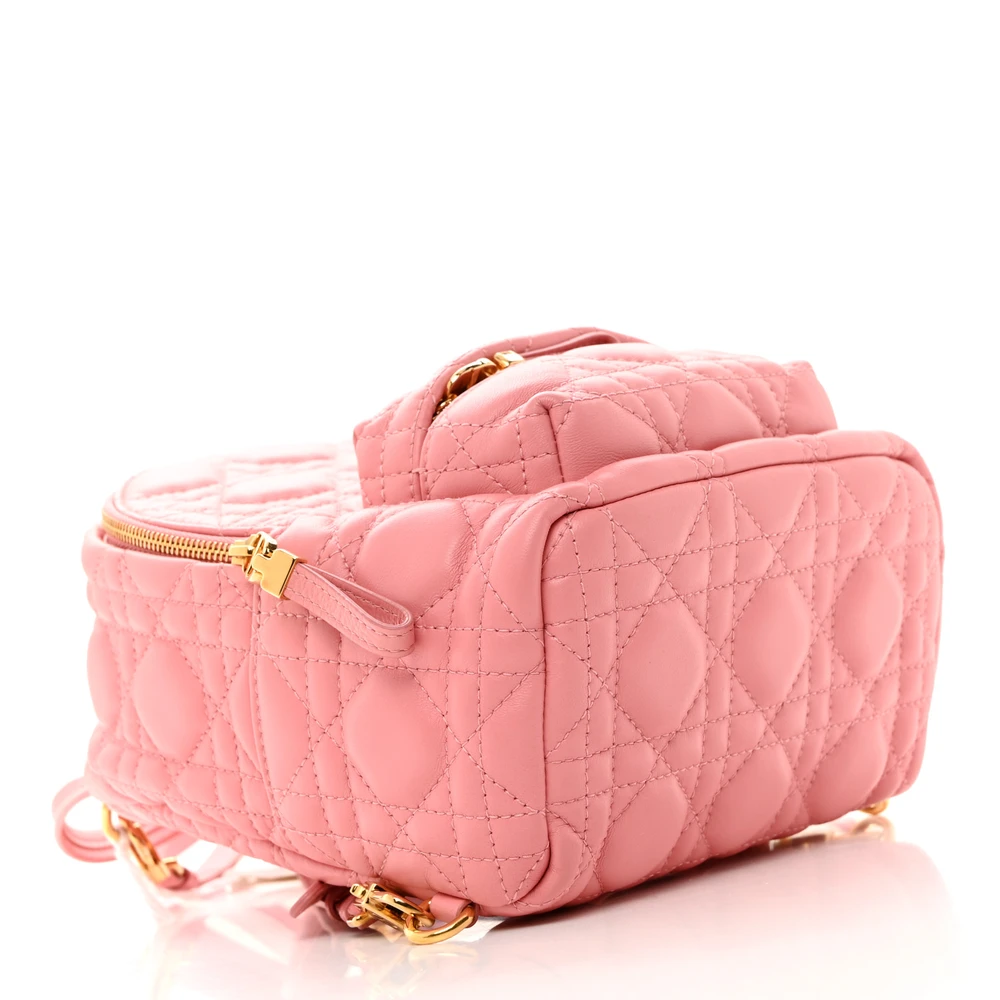 Lushentic Reviews Mini Backpack Peach Blossom Cannage Lambskin Leather - Image 6