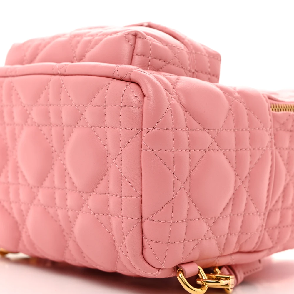 Lushentic Reviews Mini Backpack Peach Blossom Cannage Lambskin Leather - Premium Alternative