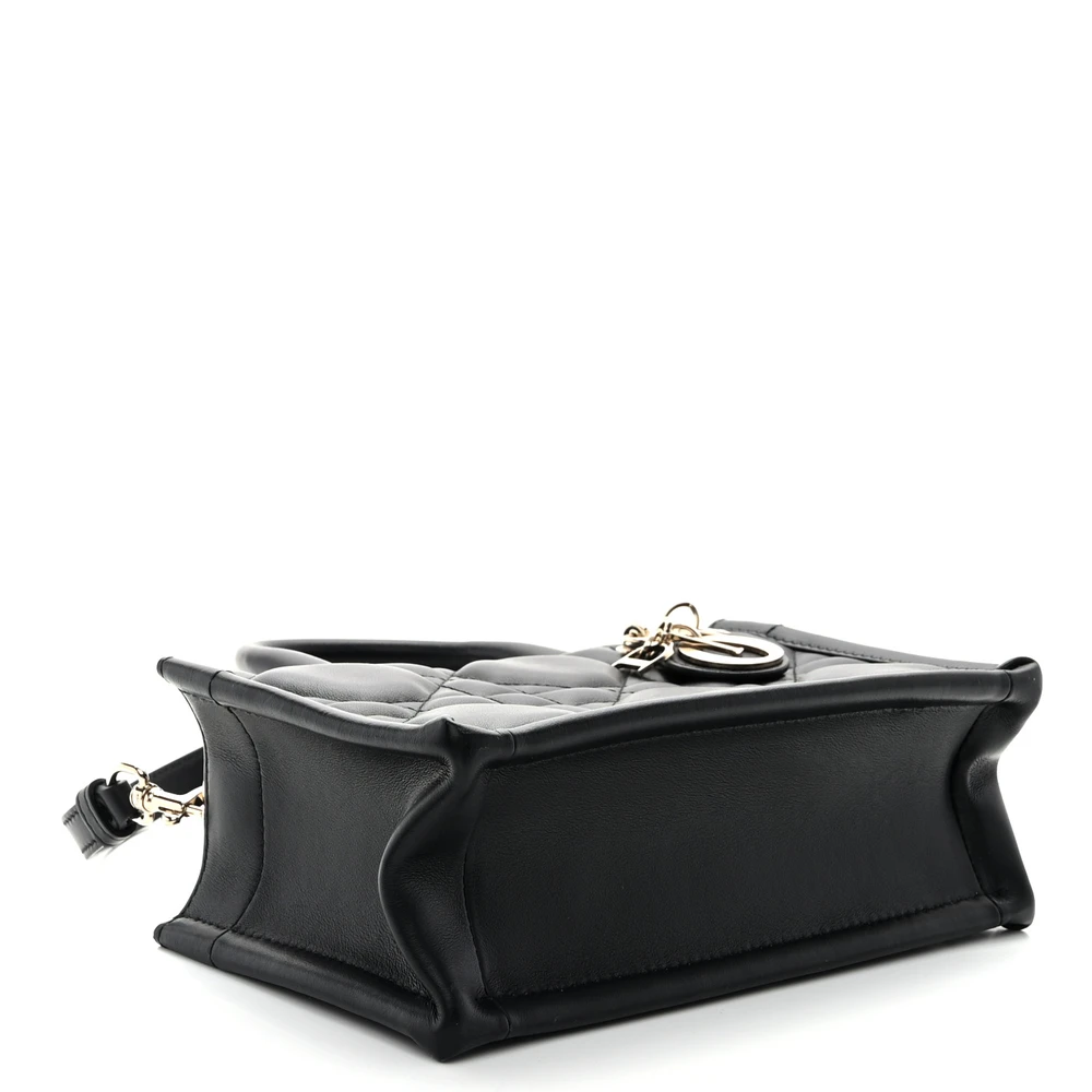 Lushentic Grade Designer Bags Mini Book Tote in Black Calfskin Leather - Designer Inspired Luxury Bag