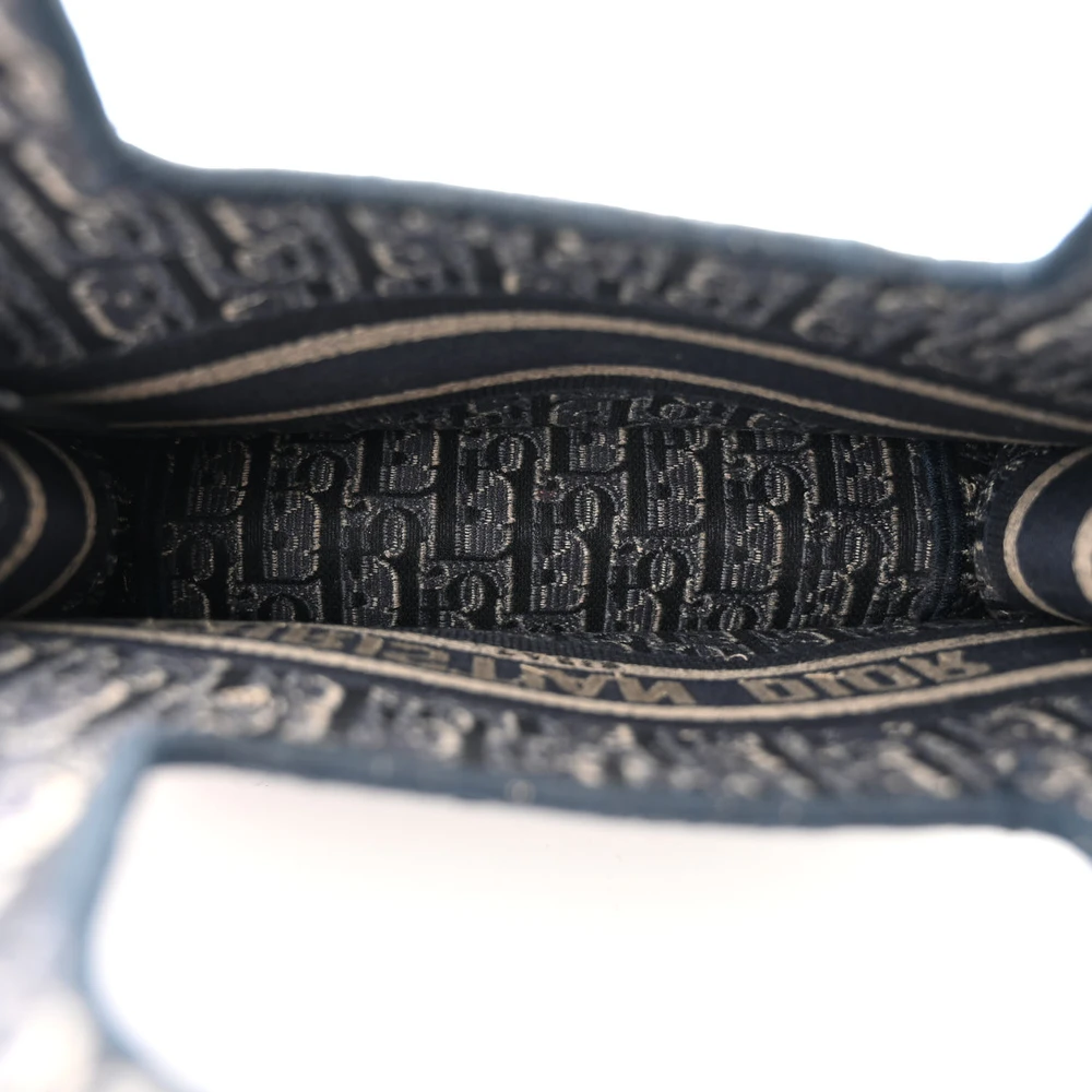 Lushentic Quality Bags: Mini Book Tote Blue Velvet Oblique Embroidered - Image 7