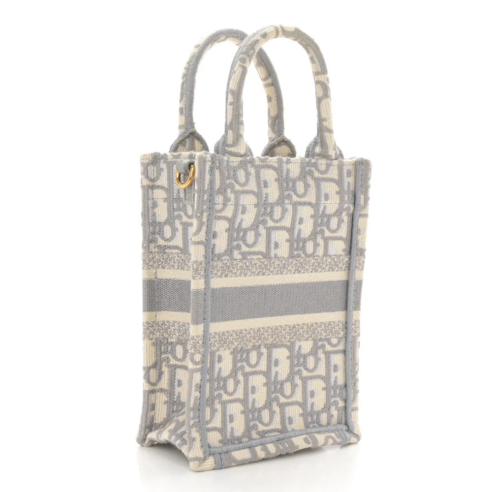 Lushentic Replica Mini Book Tote Phone Bag Grey Oblique Canvas - Image 2