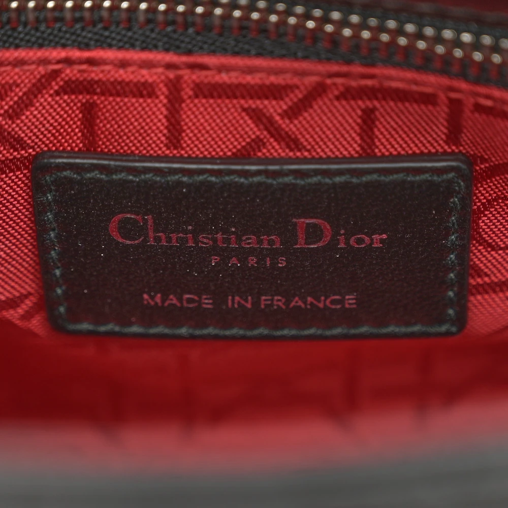 Lushentic Replica Handbags Mini Lady Dior Black Cannage Lambskin - Image 2