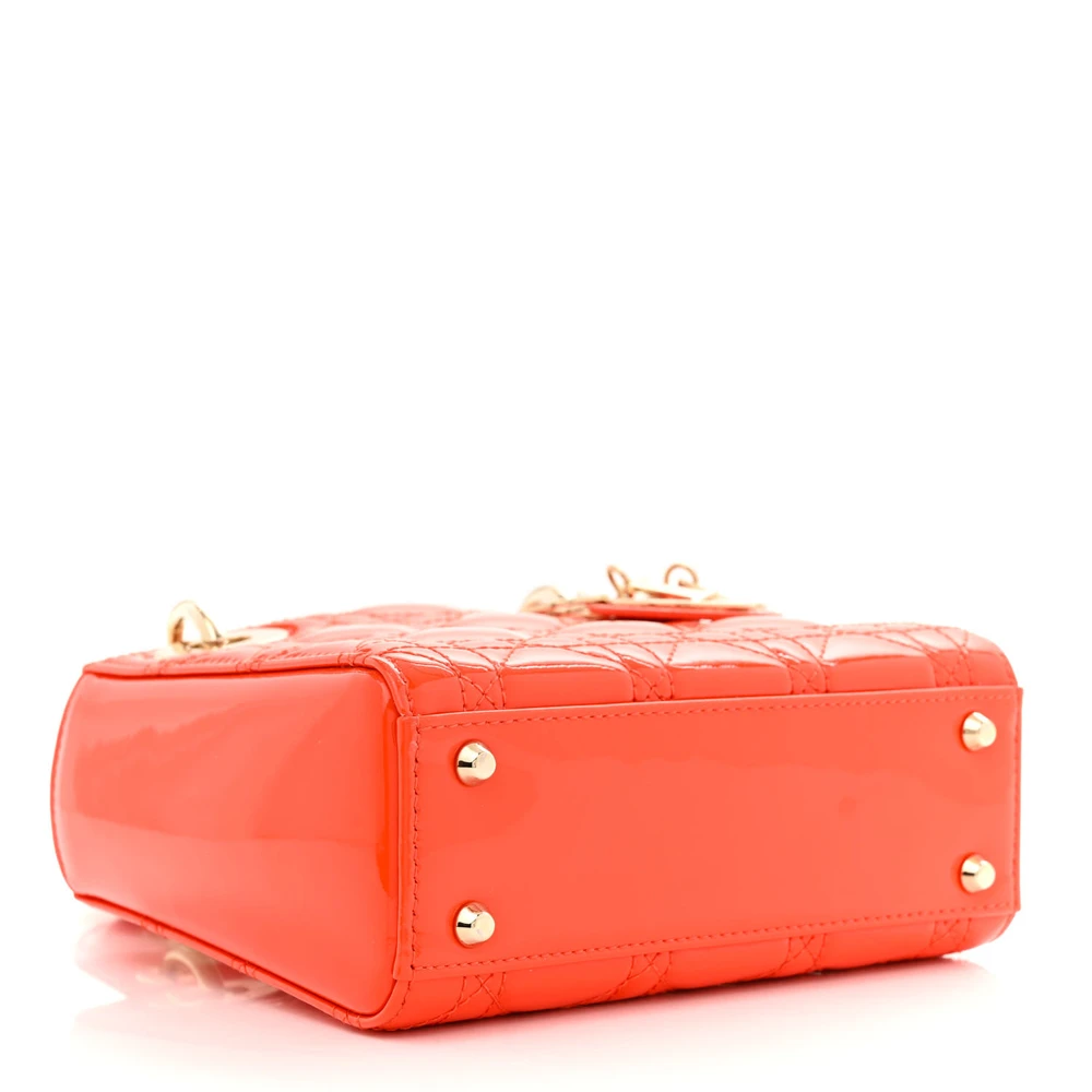 Lushentic Bags Review: Mini Lady Dior Orange Patent Cannage - Designer Inspired Luxury Bag