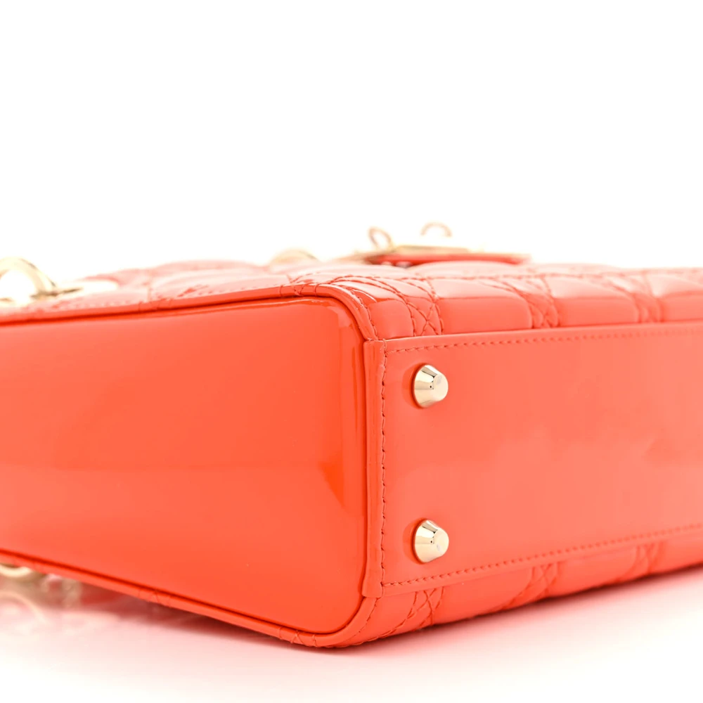Lushentic Bags Review: Mini Lady Dior Orange Patent Cannage - Image 4
