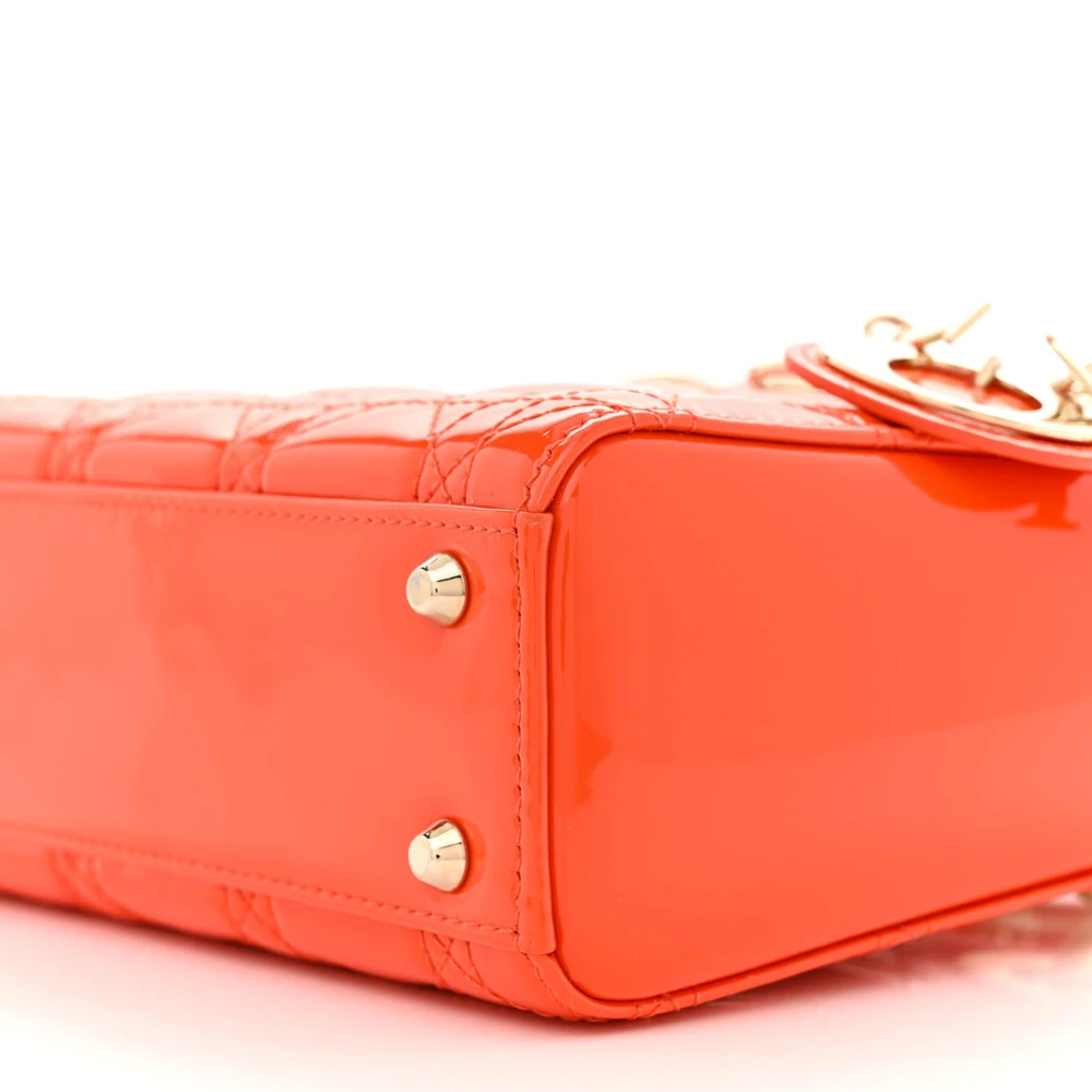 Lushentic Bags Review: Mini Lady Dior Orange Patent Cannage - Image 5