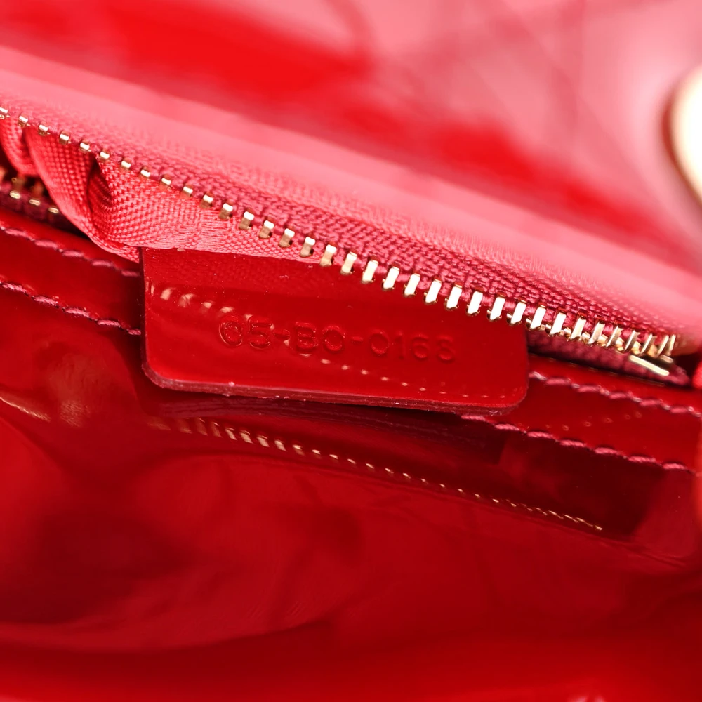 Lushentic Grade Mini Lady Dior Red Patent Cannage Calfskin Leather - Image 6