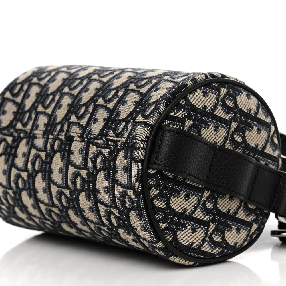 Lushentic Handbag Mini Roller Messenger Bag Blue Oblique Canvas - Premium Alternative Bag