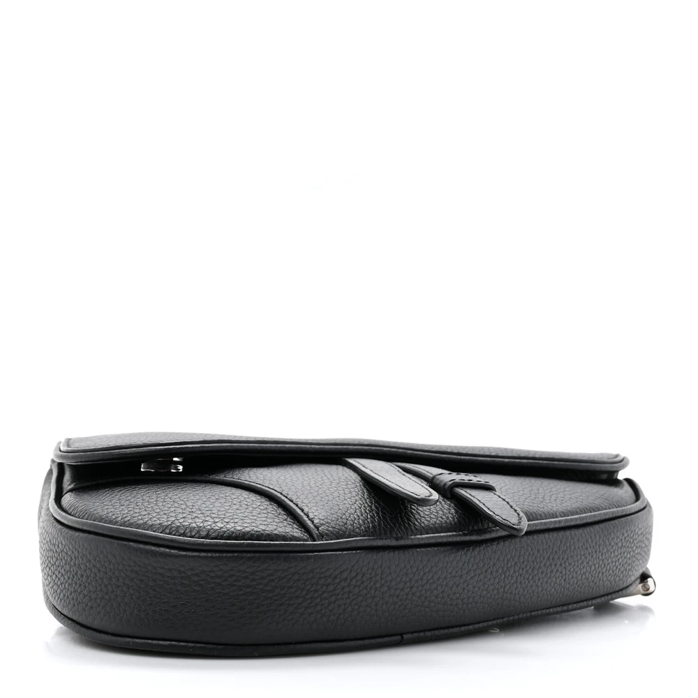 Lushentic Bags Review: Mini Saddle Bag Black Grained Calfskin Leather - Premium Alternative