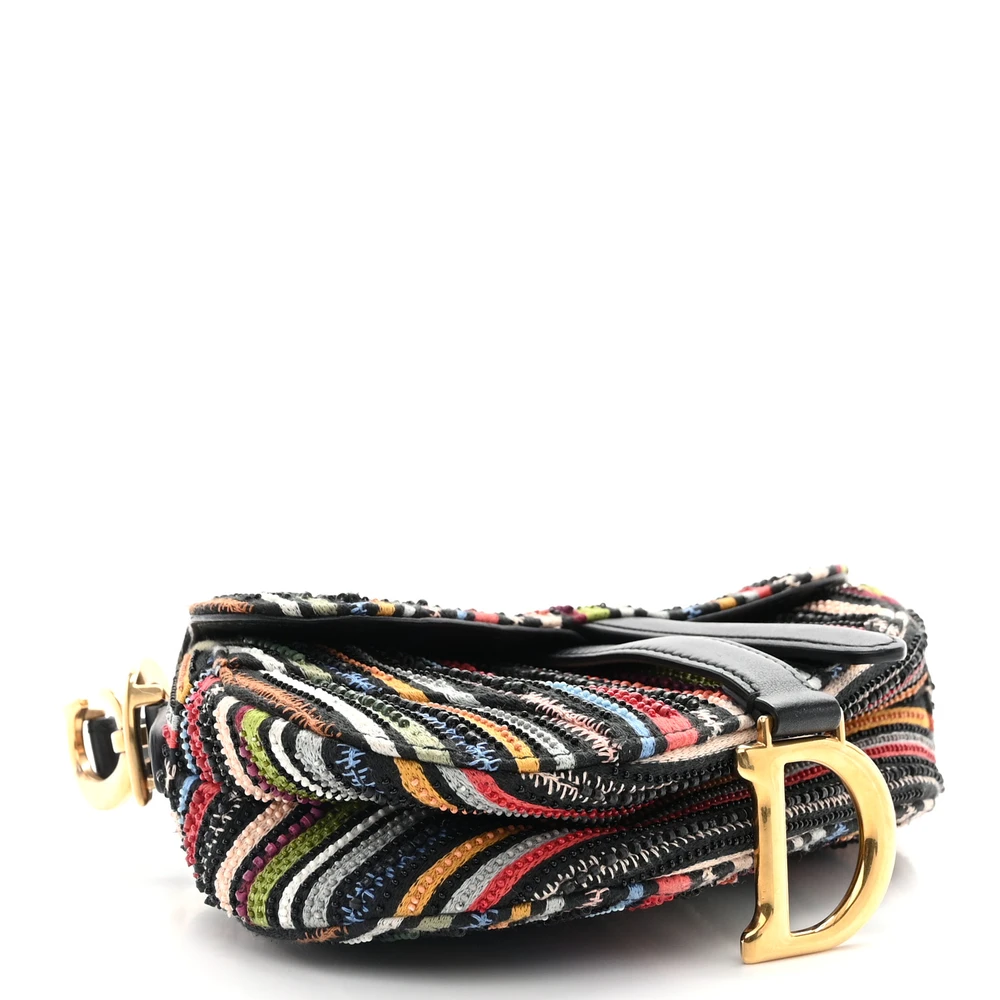 Buy Lushentic Grade Bags Mini Saddle Bag Multicolor Embroidered Canvas - Image 6