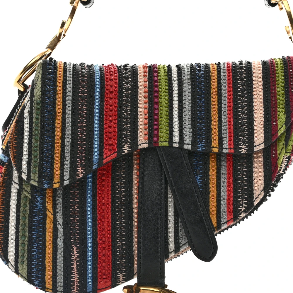 Buy Lushentic Grade Bags Mini Saddle Bag Multicolor Embroidered Canvas - Image 8