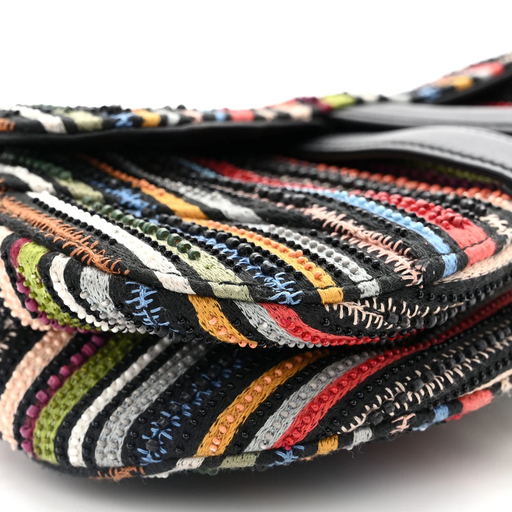 Buy Lushentic Grade Bags Mini Saddle Bag Multicolor Embroidered Canvas - Image 4